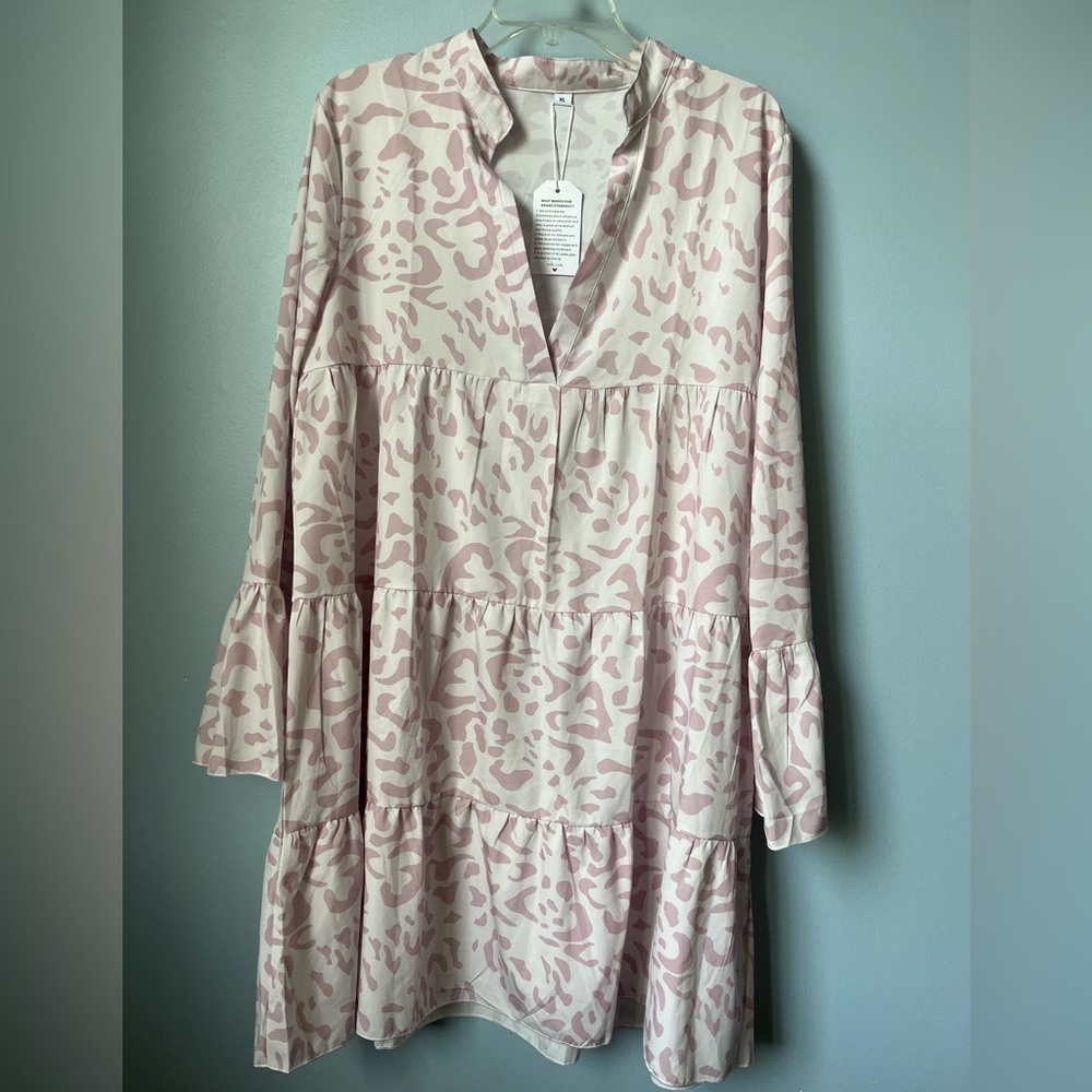 Soft pink and pale pink, dress, 36” length